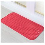 YOUCAI Square Bath Mat Bathroom Mats Shower Mat Hot Tub Mat Bathtub Mat Anti-Fungal Non Slip Bath Matwith Suction Cups And Drainage Holes Ideal For Kids Elderly,Red,46x77cm