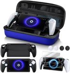 KINWIN 10 in 1 Accessories Bundle Compatible with PlayStation Portal, EVA Carrying Case with Silicone Protective Cover, 2 Pack Screen Protectors and 4 Thumb Grips for PS5 Portal Console (Blue)
