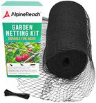 AlpineReach Garden Netting 2m x 20m Extra Strong Woven Mesh Bird Netting Heavy Duty Kit - Protect Plants & Fruit Trees Against Animals & Deer Fencing Protection - Reusable with Cable Ties, Black