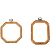 HEALLILY 2pcs Embroidery Hoop Octagon Shape Cross Stitch Hoop Ring Imitated Wood Display Frame for Art Craft Handy Sewing and Hanging