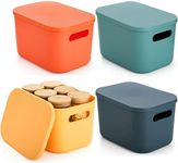 Lawei 4 Pack Plastic Storage Bins w