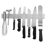 NYALA 16 Inch Stainless Steel Magnetic Knife Strip | Space-Saving Kitchen Knives Bar - Kitchen Strip Rack with No Drill Adhesive Sticker, Multi-Purpose Kitchen Organizer