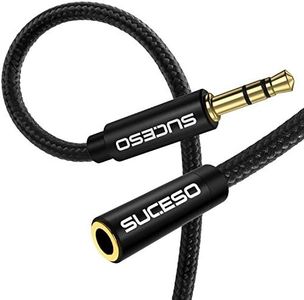 SUCESO Cavo Prolunga 3M Audio Jack 3,5mm Cavo Audio Stereo Prolunga Maschio a Femmina Cuffie Prolunga Nylon Intrecciato Compatibile per Cuffie Beats,iPhone,Huawei,Samsung,iPad, Tablet,iPod,MP3 ecc