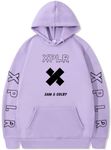 Silver Basic XPLR Merch Sam and Colby Merch Hoodie for Men/Women Unisex Long Sleeve Sweatshirt Novelty Hoodie L,Light Purple B-2