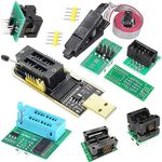 DAOKAI USB Programmer CH341A SOP8 SOIC8 Test Clip 1.8V Adapter board SOP8 150mil 200mil SOP16 300mil 24 25 series programmer chips Test Socket kit nine piece set