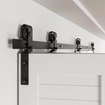 BONIKLUBA Bi Folding Sliding Barn Door Hardware 72" (6FT) Track Kit for Folding 4 Doors (No Door)