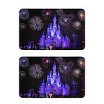 Disney's Cinderella Castle with Fireworks Refrigerator Magnets, Fridge Magnets Dishwasher Magnet for Office Kitchen Cabinets Whiteboards Decorative Magnets 2 PCS