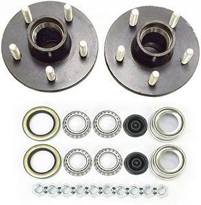 LIBRA Set of 2 Trailer Idler Hub Kits 5 on 4.5 for 1-1/16" Straight Spindle 2000lbs Axles- 22016K