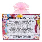 60th Birthday Survival Kit ~ (Pink) ~ Unique Sentimental Novelty Gift & Greetings Card | Happy Birthday | 60th Birthday Gift | Personalised Keepsake