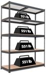 HOMEDANT 5 Tier Laminated Heavy Duty Garage Storage Adjustable Wide Size Metal Shelving Unit Utility Rack Shelves Organization Multipurpose Shelf Shed Warehouse 47.7" W x 18.2" D x 71.3" H…