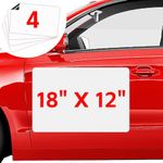 4 Pack Blank Car Magnets, 18" x 12" Car Door Magnets Signs, Rounded Corners Magnetic Vehicle Sign for Car to Advertise Business and Cover Company Logo, Prevent Car Scratches & Dents