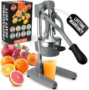 Zulay Kitchen Cast-Iron Orange Juice Squeezer - Heavy-Duty, Easy-to-Clean, Professional Citrus Juicer - Durable Stainless Steel Lemon Squeezer - Sturdy Manual Citrus Press & Orange Squeezer (Gray)