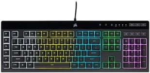 Corsair K55 PRO LITE RGB Wired Membrane Gaming Keyboard (5-Zone Dynamic RGB Backlighting, Six Macro Keys with Stream Deck Integration, IP42 Dust and Spill Resistant, Dedicated Media Keys) Black