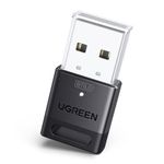 UGREEN Bluetooth 6.0 Adapter for PC, USB Bluetooth Dongle 6.0 EDR BLE Low Latency, Wireless Audio Transfer for Windows 11/10/8.1, for Headphones, Speakers, Keyboard, Mouse, Game Controller
