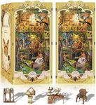 CRIOLPO Book Nook Kit - DIY Dollhouse Booknook with LED Lights for Adults and Teens, Perfect Halloween Bookshelf Decor, 3D Wooden Puzzle Bookends for Insect Collector(Insect Nooks)