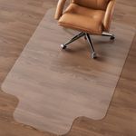 NATRKE Clear Office Chair Mat for Hard Floor with Lip, 120x90cm Transparent Computer Desk Chair PVC Mat for Wood/Tile Floor Protector for Home Office, BPA and Phthalate Free