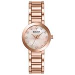 Bulova Modern Quartz Women's Watch, Stainless Steel Diamond , Rose Gold-Tone (Model: 97P132)