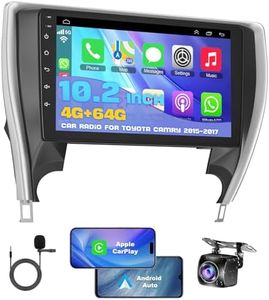 4GB+64GB Android 13 Car Radio for Toyota Camry 2015 2016 2017, 10.2 Inch Touch Screen Support Wireless CarPlay & Android Auto, Bluetooth 5.2 & Voice Control, GPS & WiFi, Backup Camera Car Stereo
