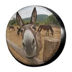 Foruidea Funny Donkey Spare Tire Cover Waterproof Dust-Proof UV Sun Wheel Tire Cover Fit for Jeep,Trailer, RV, SUV and Many Vehicle (14, 15, 16, 17 Inch)