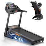 THERUN Treadmill with Incline, Auto Hydraulic Foldable Treadmill with 3.5HP Powerful Motor & 300 LBS Weight Capacity, Folding Incline Treadmill with 18 Incline Levels & 27 Programs, 1-20 km/h