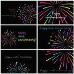 Better Office Products 36 Pack Work Anniversary Cards with Envelopes, Business Employee Appreciation Cards, Bulk Set, 4 x 6 Inch, 6 Fireworks Cover Designs,