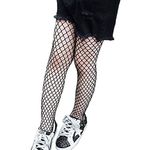 Children Kid Little Girls Fishnet Tights Leggings High Tight Fashion Fishnet Stockings (Black/Medium Nets, OneSize)