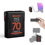 V Mount Battery, 70wh 4600mAh Moman Power 70 V-Lock Battery 14.4V with D-TAP USB-C Outputs for BMPCC 4k 6k Camcorders Cameras LED Lights, V-Mount-Battery-Dtap-Mini