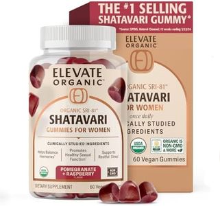 ELEVATE ORGANIC SRI-81™ Shatavari Vegan Gummies for Women, Asparagus racemosus Root Extract with Acti Veda™, Pomegranate and Raspberry (30 Servings)