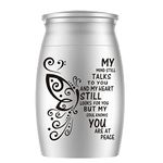 3 Inchs Small Urn for Ashes, Aluminium Mini Urn, Cremation Urn, Ashes Holder, Small urn for Family & Loved Ones Memorial Keepsake Urn -My Mind Still Talks to You