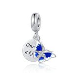 LSxAB One of a Kind Blue Butterfly Charm Compatible with Pandora Charms Bracelets