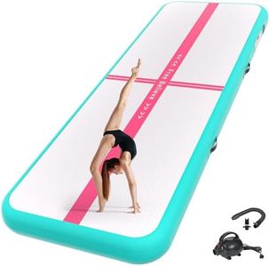 Gymnastics Air Mat 10/13/16/20Ft Inflatable Tumbling Track Mats with Pump 4/6 Inches Think Tumbling Mats Blow Up Training Mat for Home Yoga Cheerleading Water