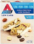 Atkins Cappuccino Nut Bars | Keto Friendly Bars | 5 x 37g Low Carb Cappuccino Bars | Low Carb, High Protein, High Fibre | 5 Bar Pack