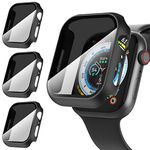 Suoman 3-Pack for Apple Watch 44mm Privacy Screen Protector Case, [Anti-Peeping] Ultra-Thin Tempered Glass Case Cover for iWatch Series 6/5/4/Series SE 2 44mm