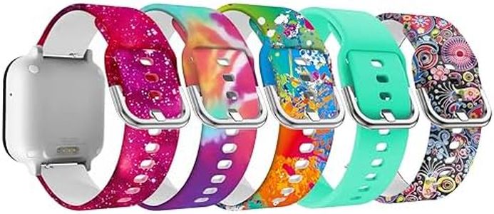 Kids Watch Bands Compatible with SyncUP Kids Watch Band Replacement for Girls Child Boys,20MM Colorful Pattern Silicone Watch Band Wristband Strap for T-Mobile Sync UP Kids Watch,5.5" - 7.1",5 Pack