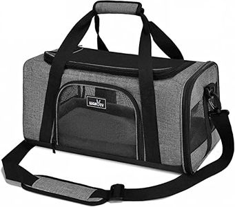 Wakytu Reisetasche Flugzeug Transportbox für Katze Hund Transporttasche für Haustiere Faltbare Hundetransportbox Katzentransportbox Hundetragetasche Hundebox Auto Atmungsaktive Hundetasche Grau