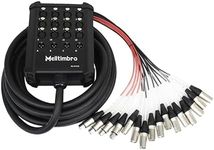 Melltimbro Speakers Low Profile XLR Send Circuit Board Snake Cable, XLR Splitter Cable, Small Footprint XLR Box Snake for Live, Recording, Stage, Studio, 12 Channel 4 Return 25 Feet Long