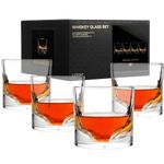 LIITON Grand Canyon Whiskey Glasses Set of 4, Freezable Old Fashioned Glass Chills Cocktails, Bourbon, Scotch with 1lb of Frozen Crystal, Gifts for Men on Fathers Day, Christmas, Birthday