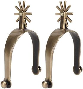 KUIDAMOS Horse Spurs, 2Pcs intage Zinc Alloy Western Cowboy Spurs Carved Decoration Men Women Horse Boot Spurs with Turnable Gear Proof for Equestrian Enthusiasts