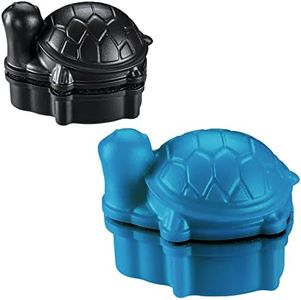 2 Pcs Algae Cleaning Scrapers Aquarium Tank Glass Brush Small Aquarium Magnet Cleaner Fish Tank Algae Cleaner Magnetic Aquarium Glass Cleaner for Fish Tank Cleaning (Tortoise, Blue, Coffee Black)