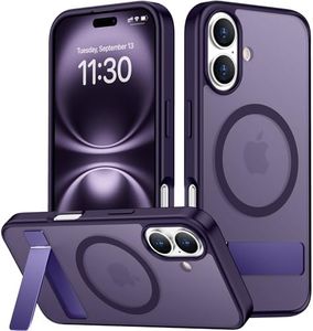 SPIDERCASE Magnetic for iPhone 16 Case,Built-in Kickstand,Purple