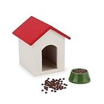 Miniature Dog House with Dog Bowl &