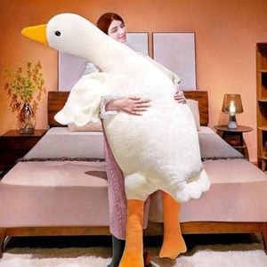 BXEBUI Goose Stuffed Animal, Giant White Goose Plush Swan Super Soft Hugging Pillow, Cute Duck Plush Throw Pillow for Kids Adults Gifts (63 in)