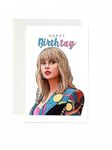 CRAFT MANIACS TAYLOR SWIFT WISHING A VERY HAPPY BIRTHDAY A5 LAMINATED GREETING CARD FOR SWIFTIES