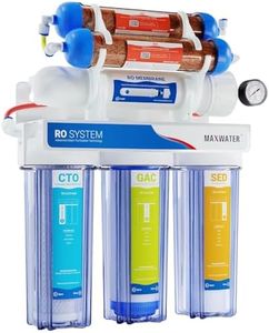 Max Water 6 Stage Aquarium Reverse Osmosis System/Reverse Osmosis System/RO Water Filtration System with Deionization Filter RO Water Purifier 100 GPD Hydroponics RODI System