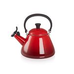 Le Creuset Kone Stove-Top Kettle with Whistle, Suitable for All Hob Types Including Induction, Enamelled Steel, Capacity: 1.6 L, Cerise, 40101020600000