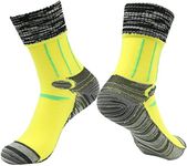 RANDY SUN Waterproof Skiing Socks, Men's All-Weather Breathable Running Perfect Fits Socks Multisport Golf Socks Reinforced Toe Stitching Lasting Durability Machine Wash,Yellow Black Grey L
