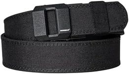 Tactical Gun Belt 1.5" EDC Stiff Heavy Duty Belts 38mm Nylon Utility Harness Ratchet Belt Reinforced for Concealed Carry(Black,Large)