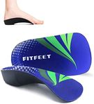 Orthotic Insoles 3/4 Length, High Arch Support Foot Insoles for Over-Pronation Plantar Fasciitis Flat Feet Heel Pain Relief Shoe Inserts for Running Sport Men & Women