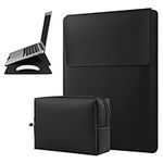 HoYiXi 13 Inch Laptop Sleeve Case Leather Bag Compatible with MacBook Air 13.3/13.6 M1 M2/MacBook Pro 13 2022-2016/Dell XPS 13/Surface Pro X/8/7 /6/5/Surface Laptop 13.5 Inch, black