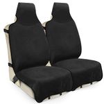 DREAMANIA Waterproof Seat Cover Towel, 2PCS Premium Sweat Carseat Protector, Perfect for Universal Anti-Slip Car Truck SUV Seat, Great for Surfing Yoga Gym Workout, Black